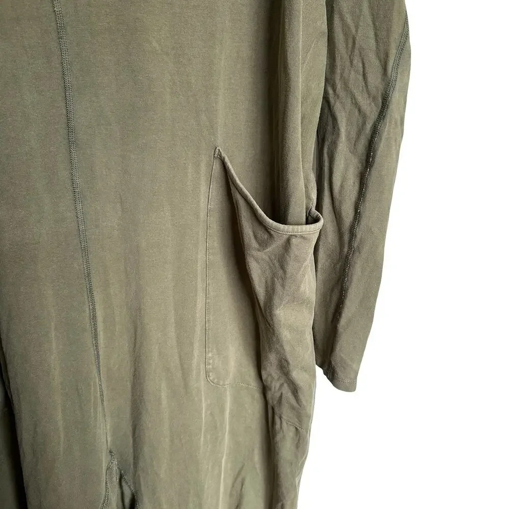 Free People FP Movement Hot Shot Onesie Sage Green Long Sleeve Romper Size XL